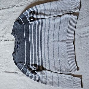 Eventide Cotton Cashmere Sweater Striped Gray Size Medium
